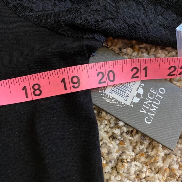 NWT Vince Camuto Lace Bell Sleeve Top Black - Picture 9 of 14
